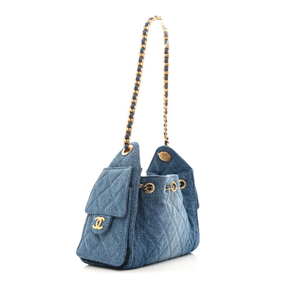 Chanel Washed Denim Quilted Mini Chanel 25 Handbag Blue 3 of 10