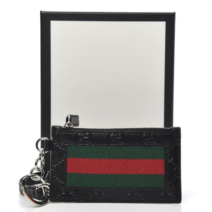 Gucci Guccissima Web Lanyard Coin Case Card Holder Black 6 of 6