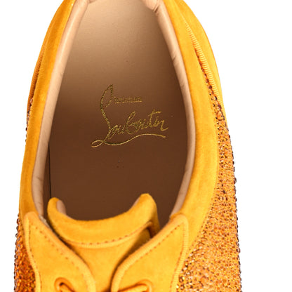 Christian Louboutin Calfskin Veau Velours Strass Mens Louis Junior Flat Sneakers 43.5 Topaz 9 of 9
