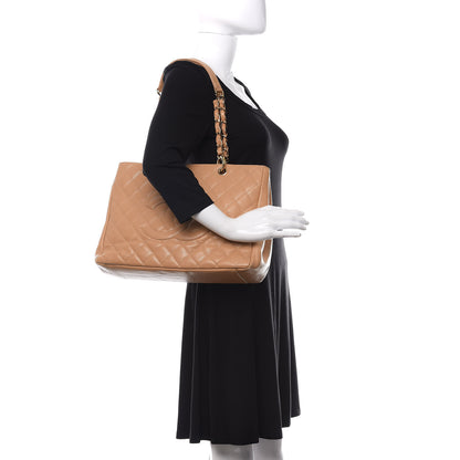 Chanel Caviar Quilted Grand Shopping Tote GST Beige 2 of 15