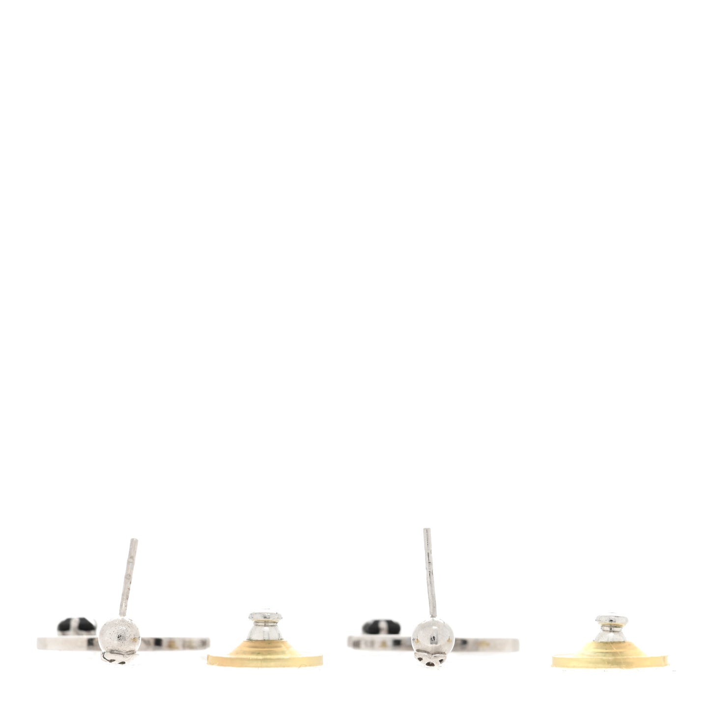 Crystal CC Dangle Earrings Silver Black