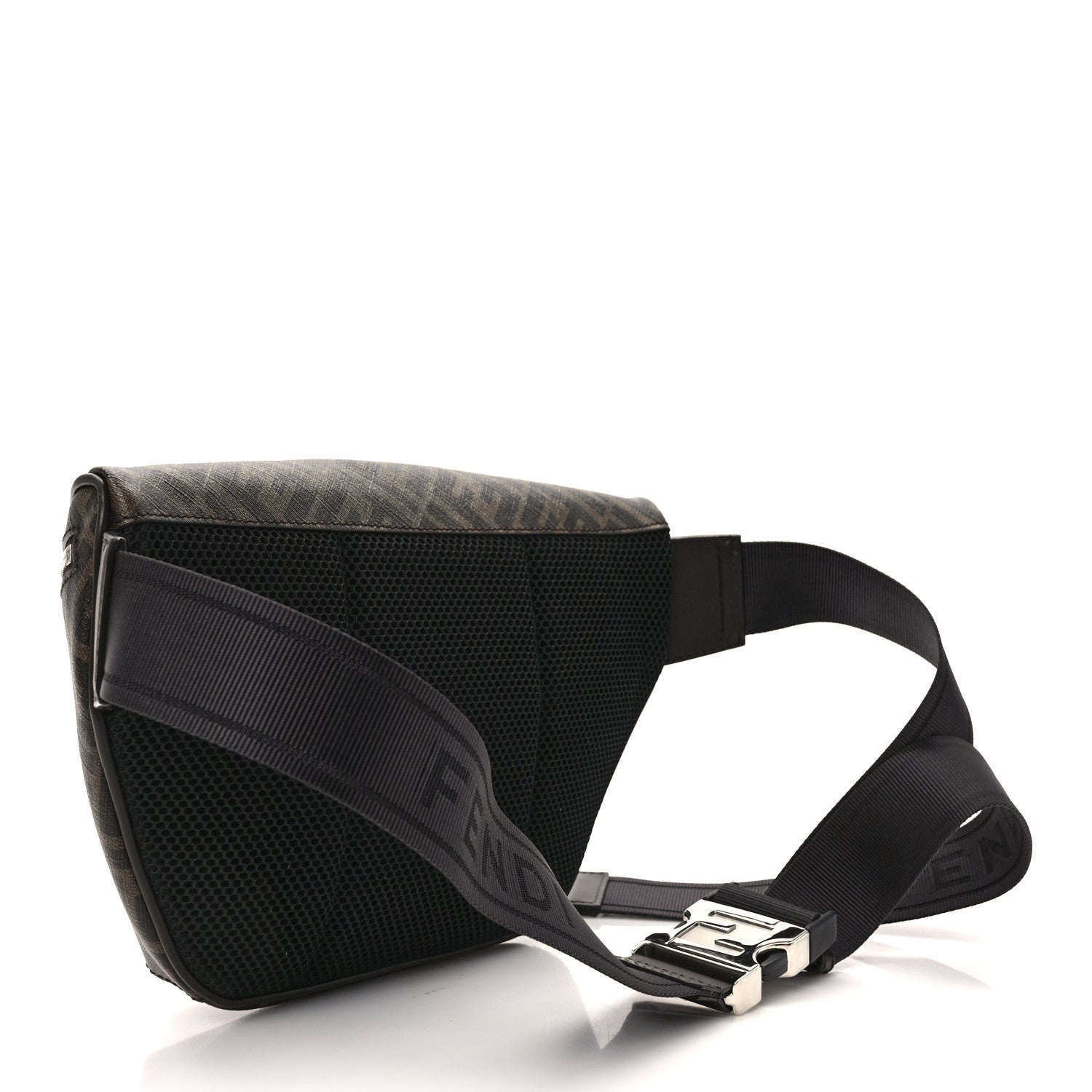 Fendi Shiny Glazed Fabric Vitello Cover FF 1974 Logo Belt Bag Tobacco Moro Giallo Ebano 3 of 11