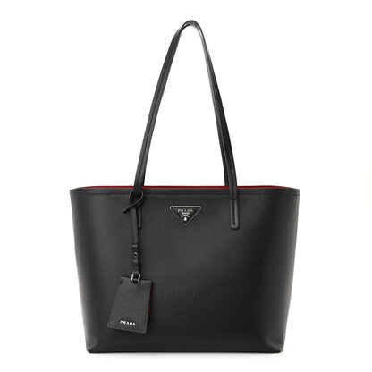 Prada Saffiano Cuir Shopping Tote Black Fuoco 3 of 17