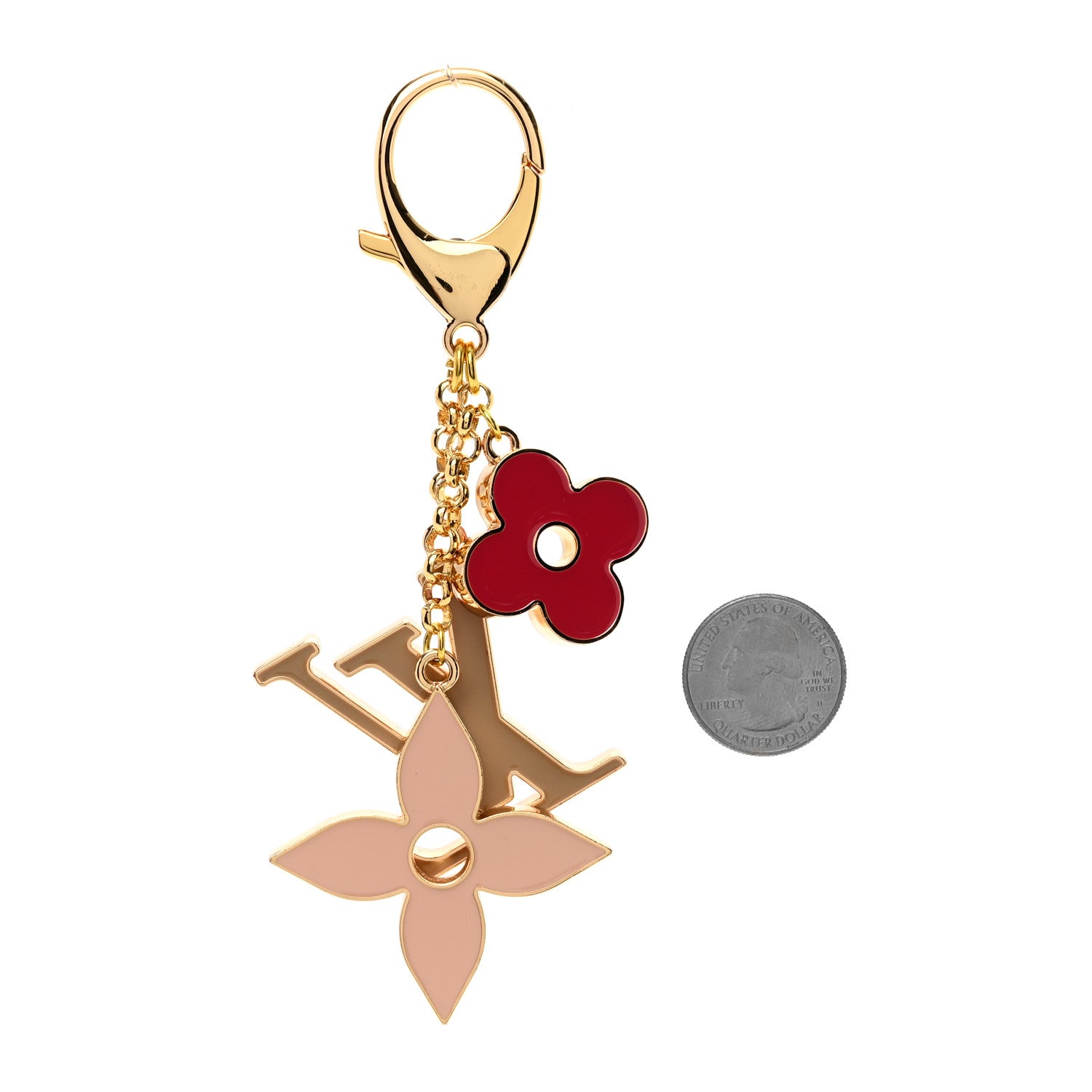 Louis Vuitton Fleur De Monogram Bag Charm Pink 2 of 3