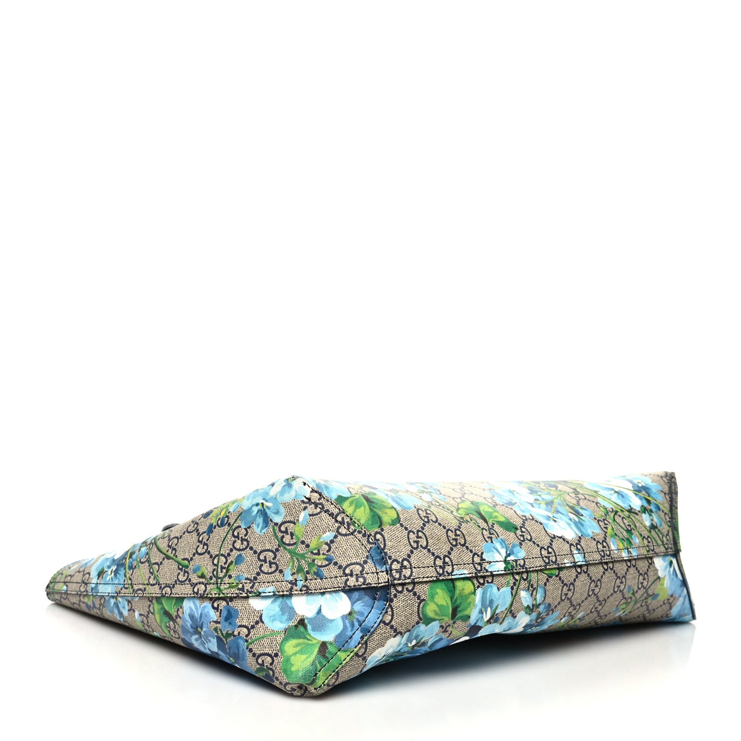 GG Supreme Monogram Blooms Medium Reversible Tote Beige Blue Navy