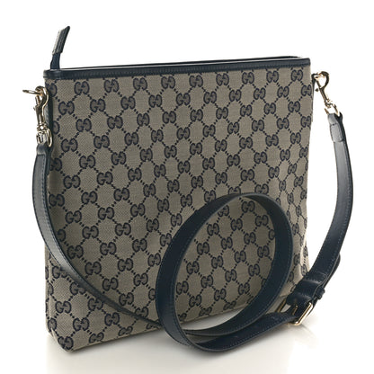 Gucci GG Supreme Monogram Web Flat Messenger Bag Navy 3 of 10