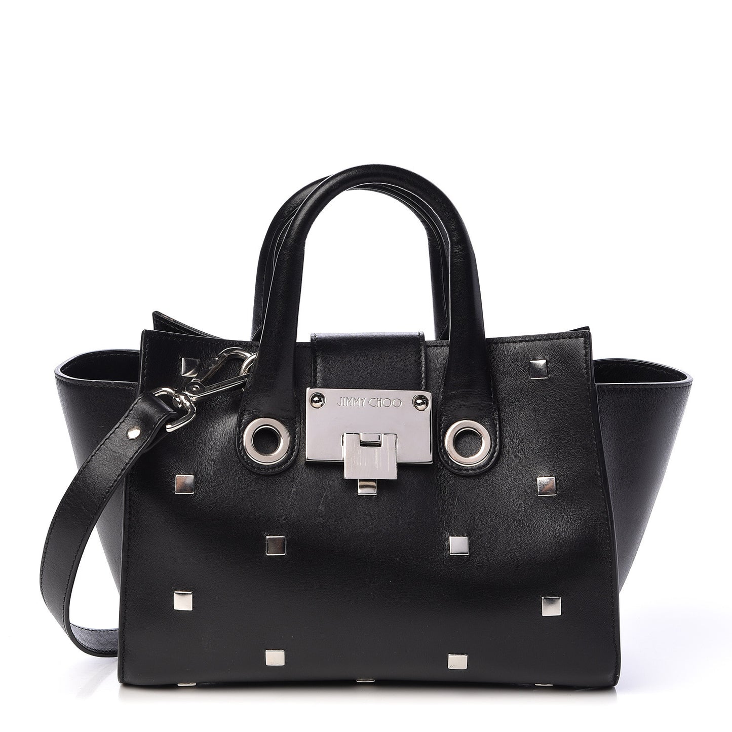 Calfskin Studded Small Riley Black