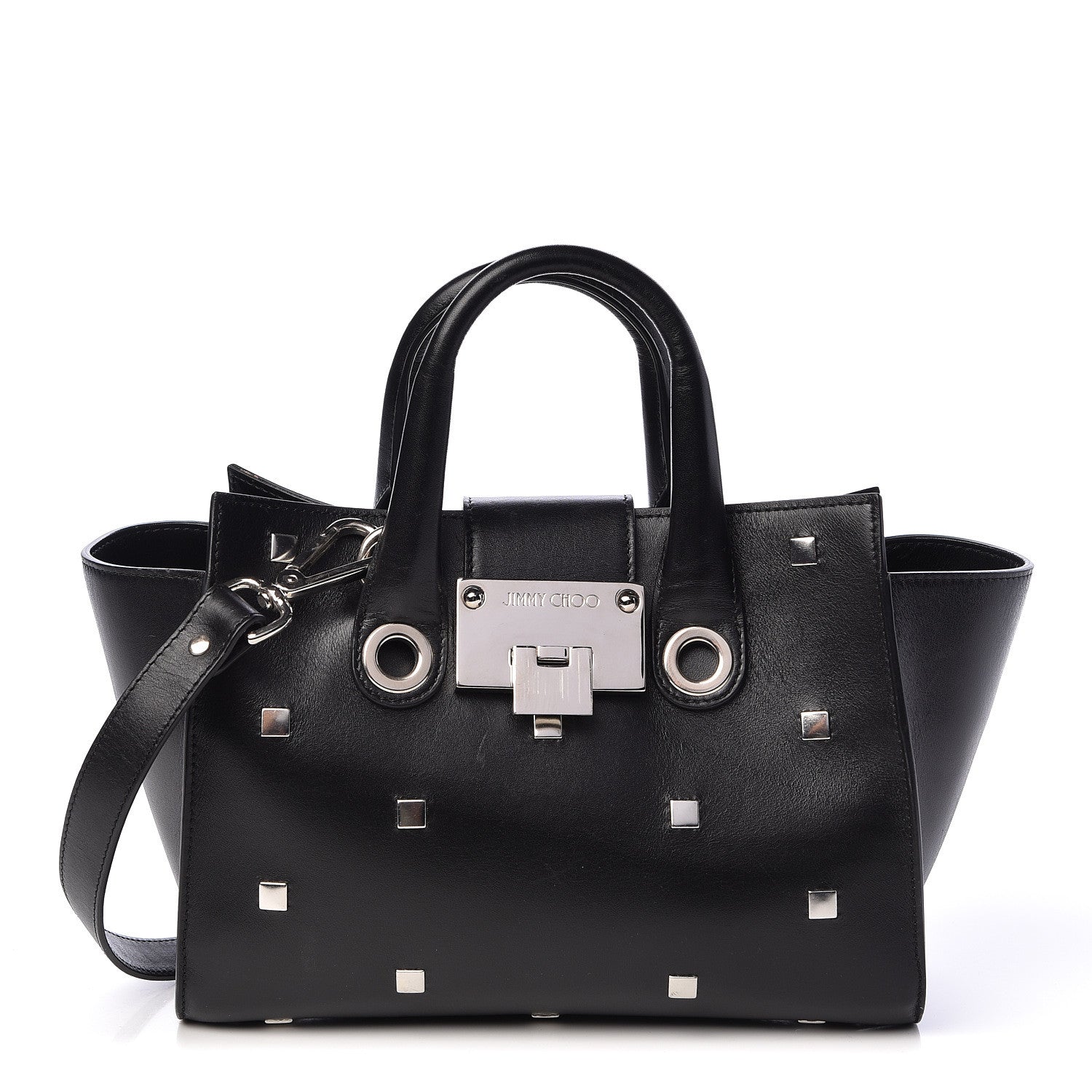 Jimmy Choo Calfskin Studded Small Riley Black 1 of 10