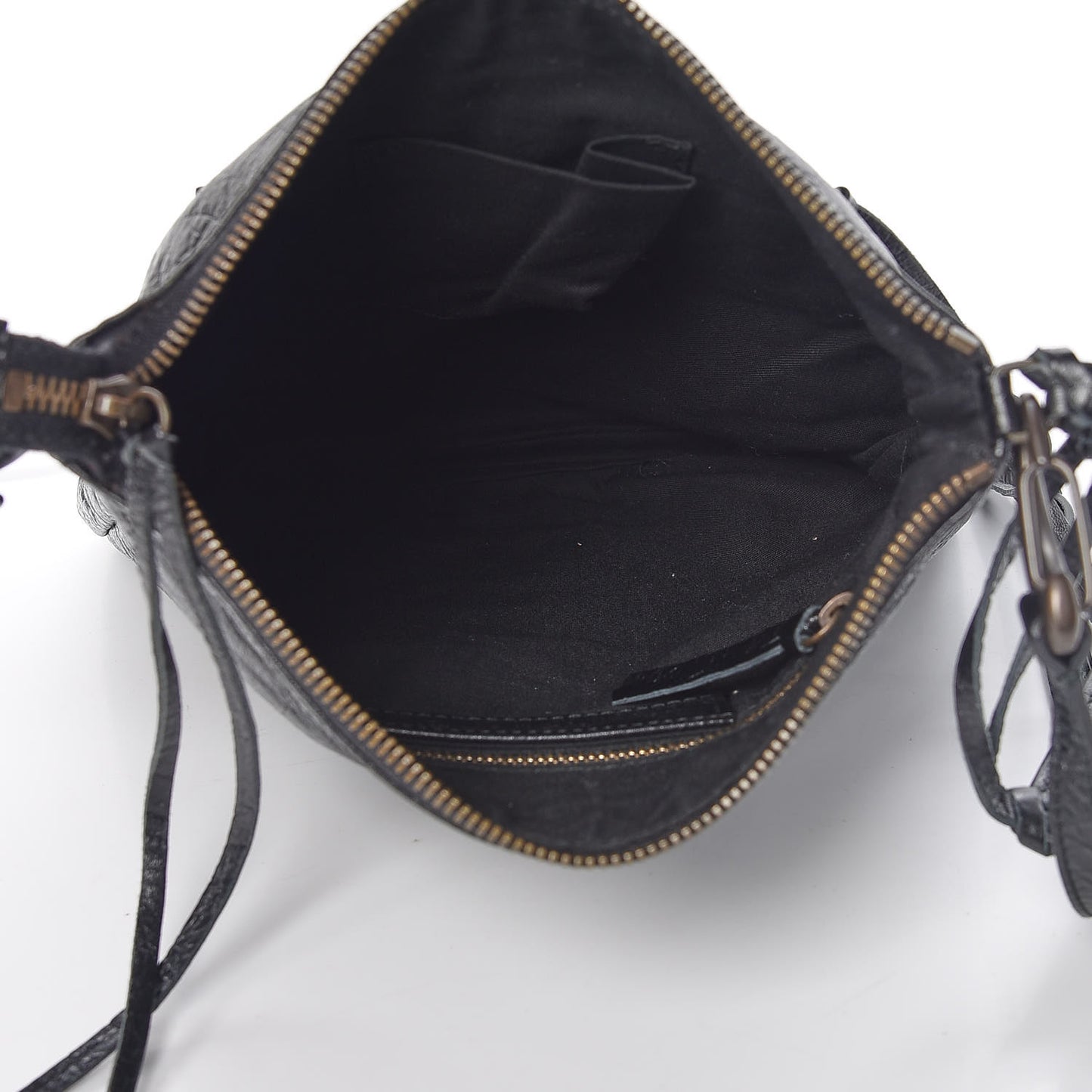 Agneau Classic Hardware Flat Crossbody Black