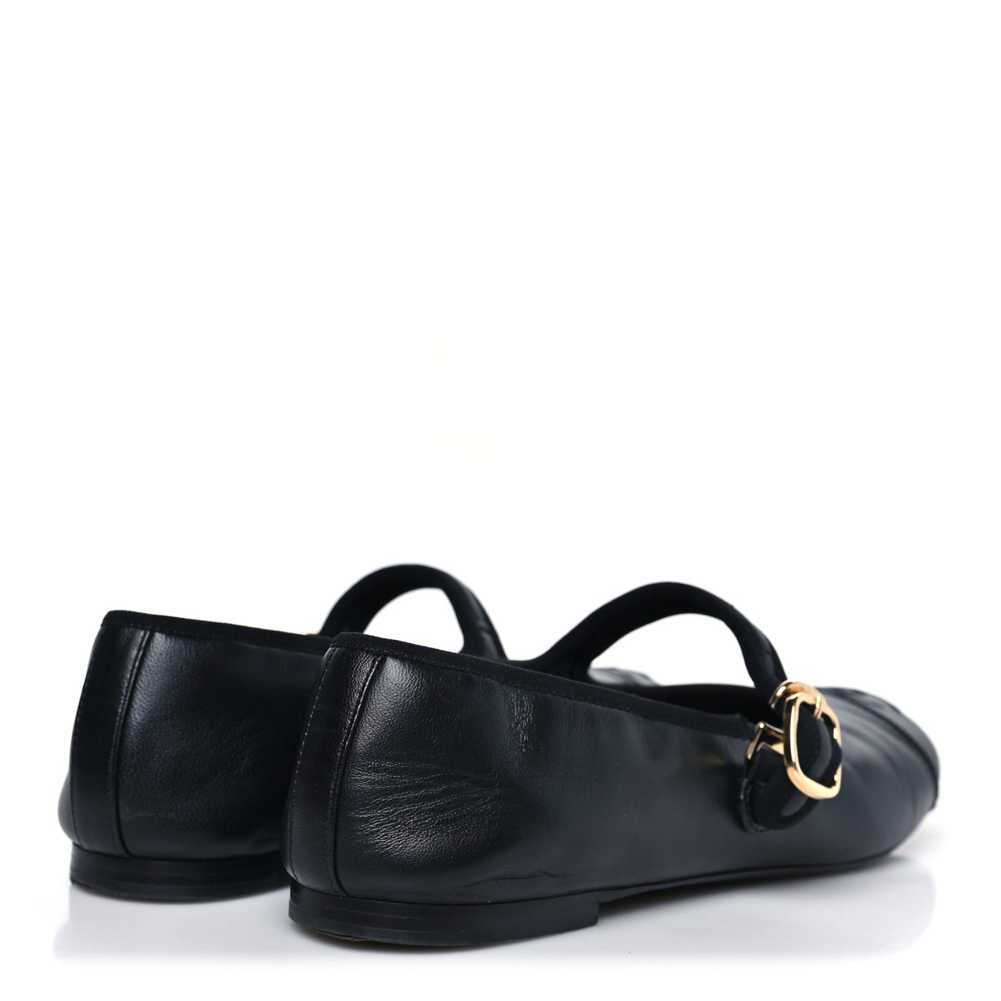 Lambskin Mary Jane Flats 39 Black