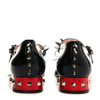 Gucci Patent Crystal GG Bow Sadie Spike Low Heel Ballerina Loafers 36 Black 5 of 9