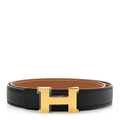 Hermes Swift Epsom 24mm Mini Constance H Belt 75 Black Gold 1 of 8