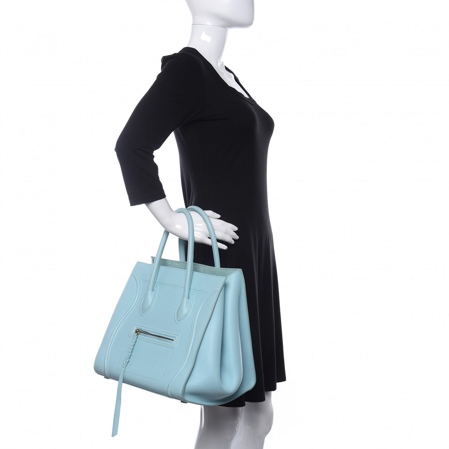 Supple Calfskin Medium Phantom Luggage Azur