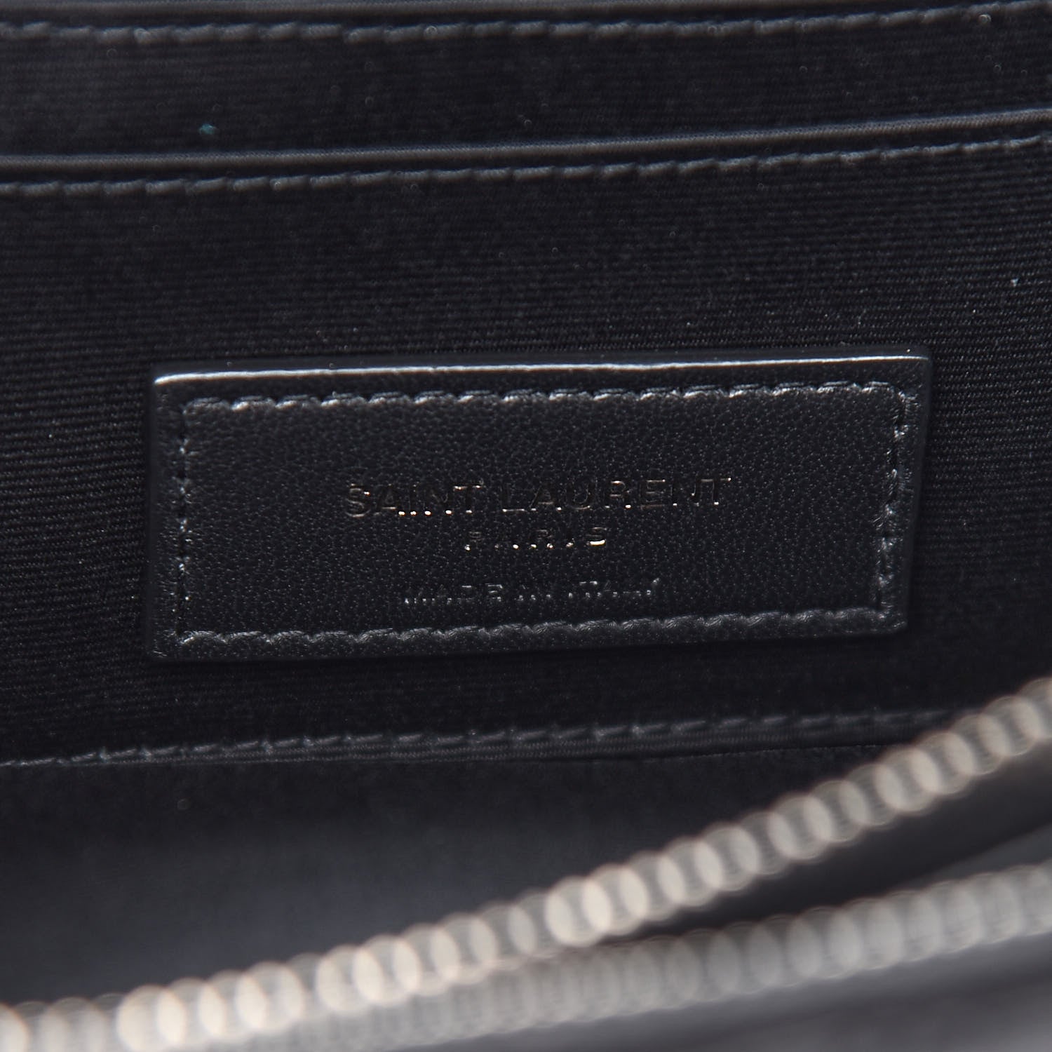 Saint Laurent Grained Lambskin Quilted Mini Becky Double Zip Bag Black 6 of 8