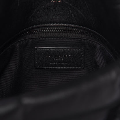 Saint Laurent Lambskin Quilted Medium Loulou Puffer Monogram Chain Satchel Black 8 of 11