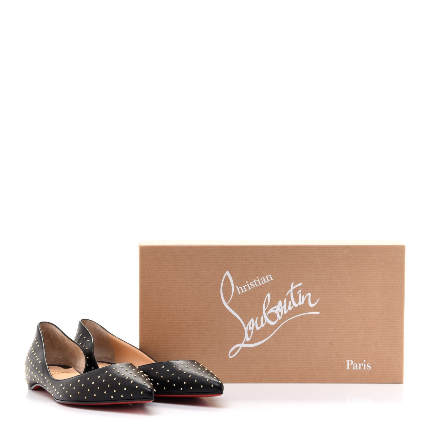Calfskin Studded Iriza Flats 39.5 Black