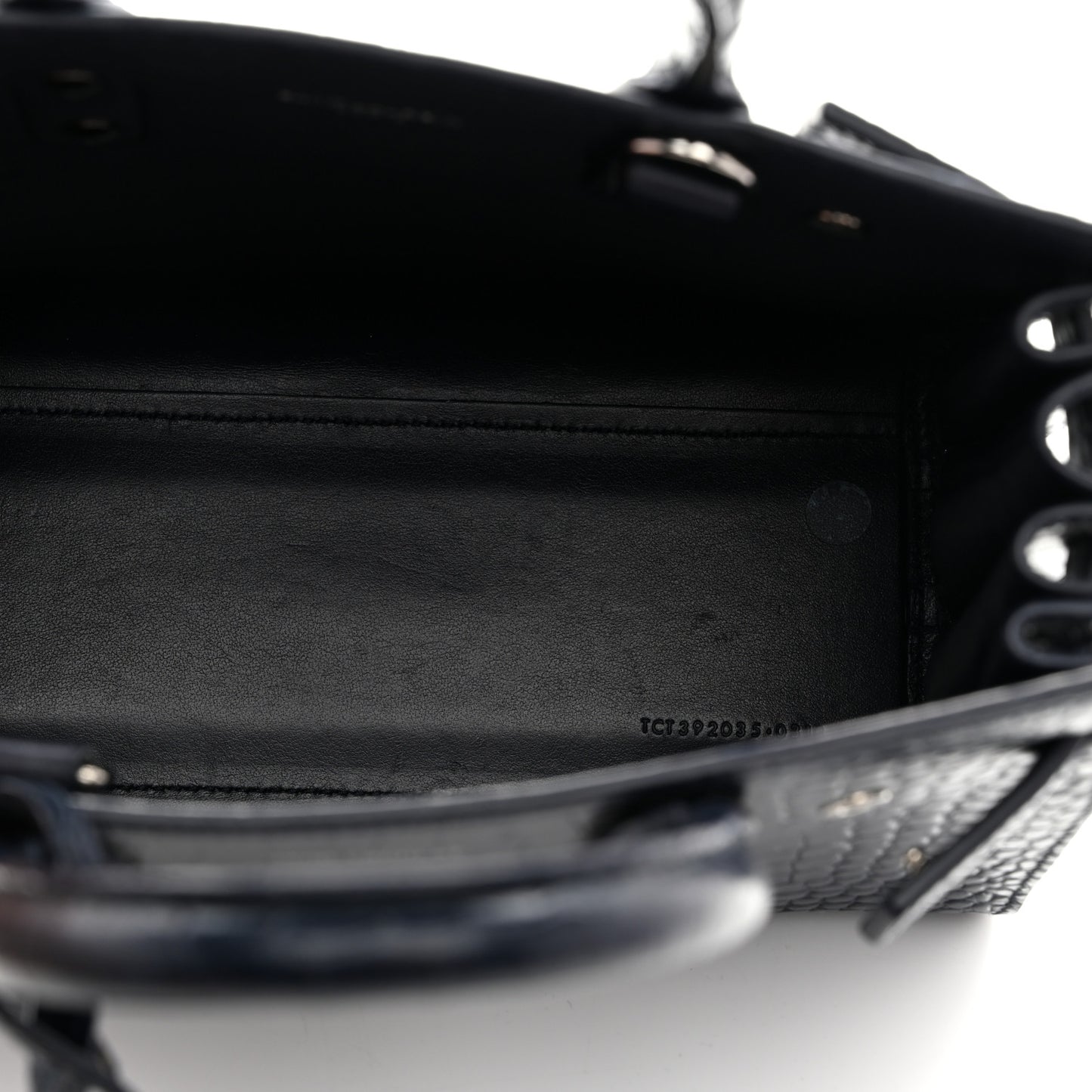 Calfskin Crocodile Embossed Nano Sac De Jour Navy