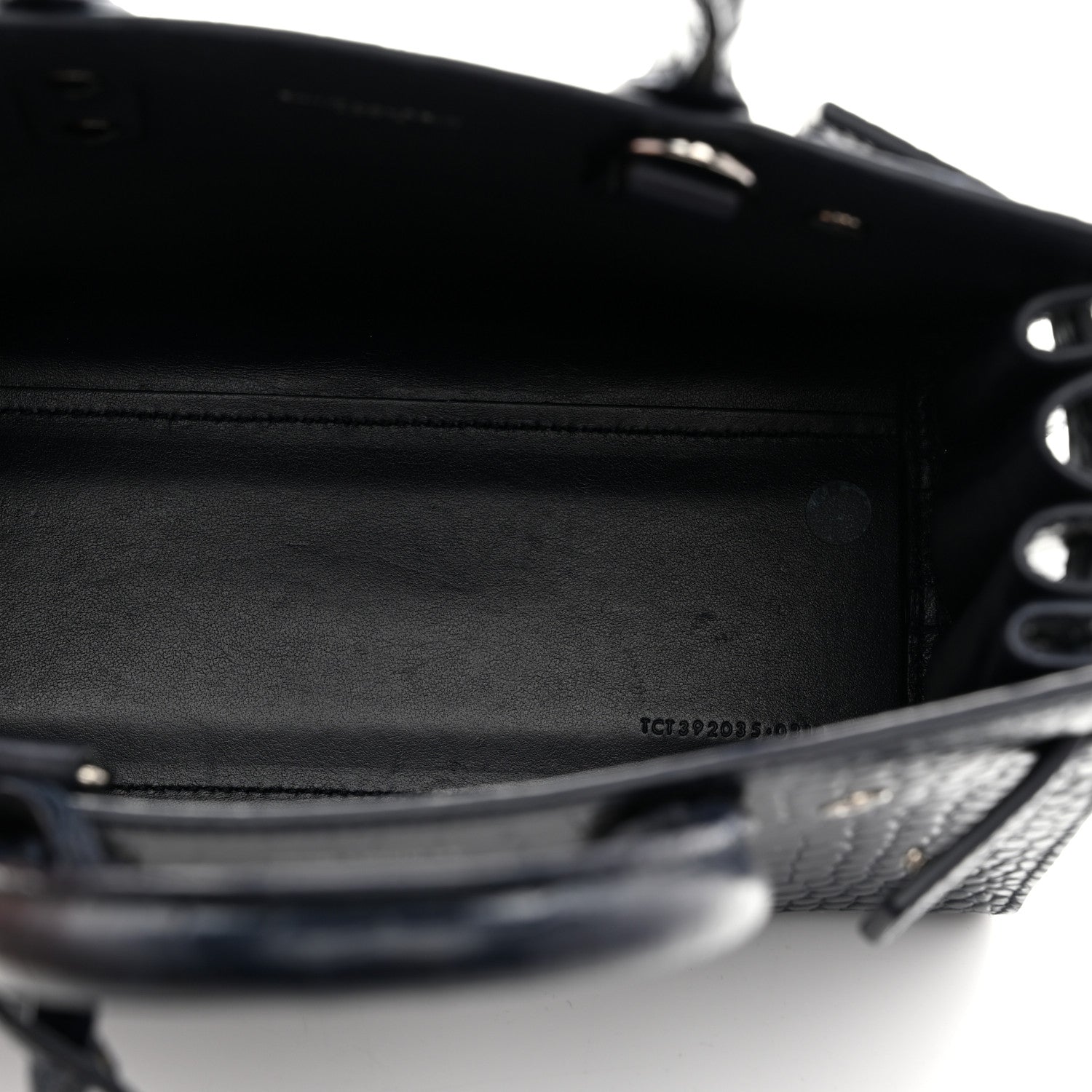 Saint Laurent Calfskin Crocodile Embossed Nano Sac De Jour Navy 5 of 11