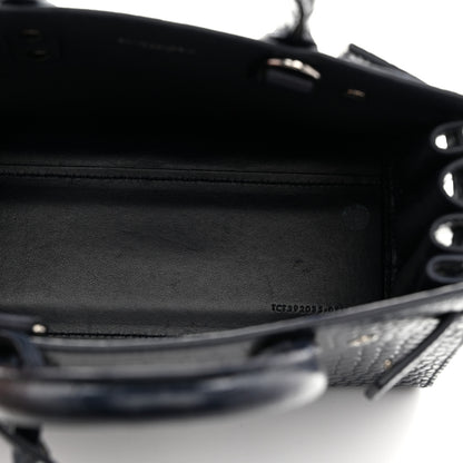 Saint Laurent Calfskin Crocodile Embossed Nano Sac De Jour Navy 5 of 11