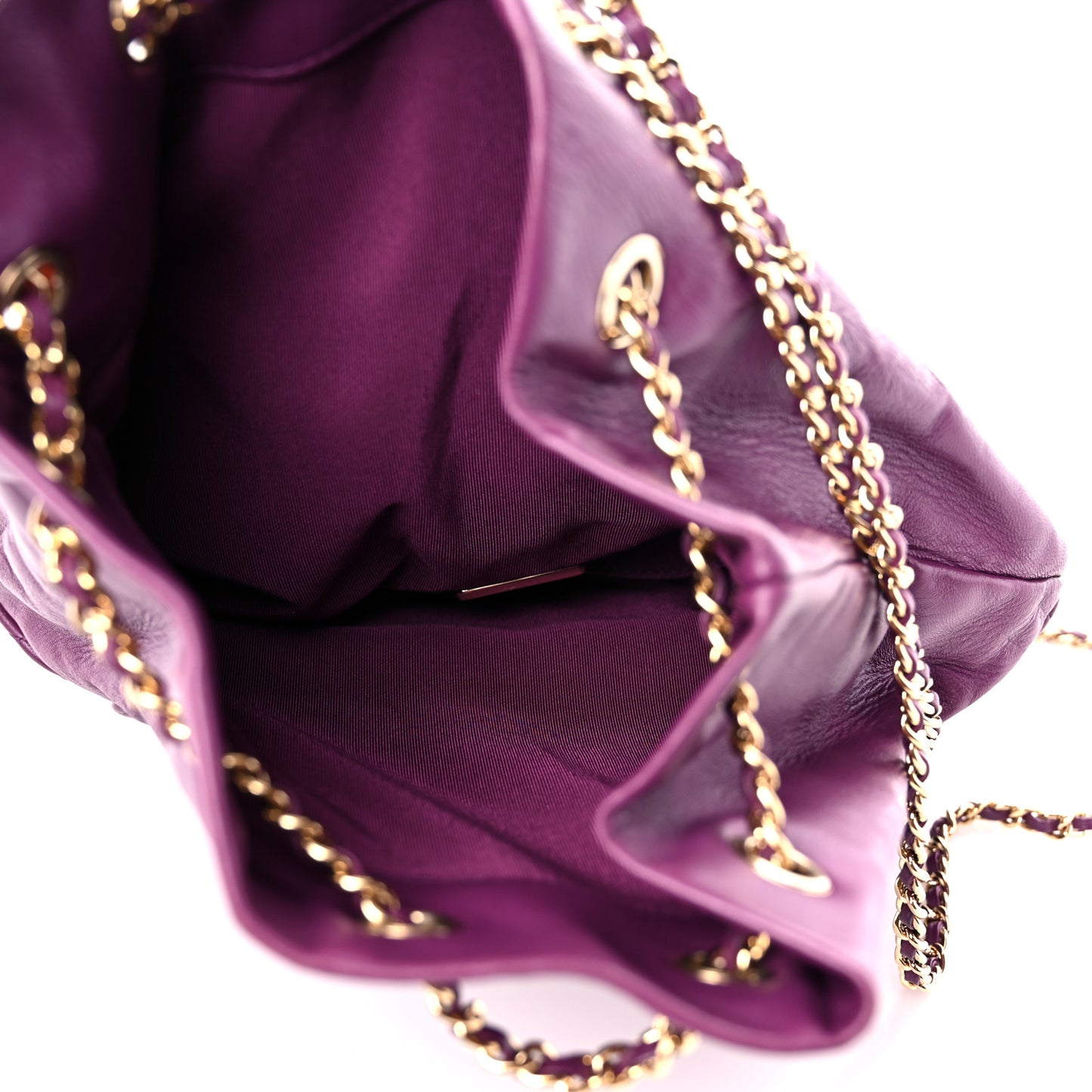 Lambskin Quilted Large in Seoul Backpack Purple