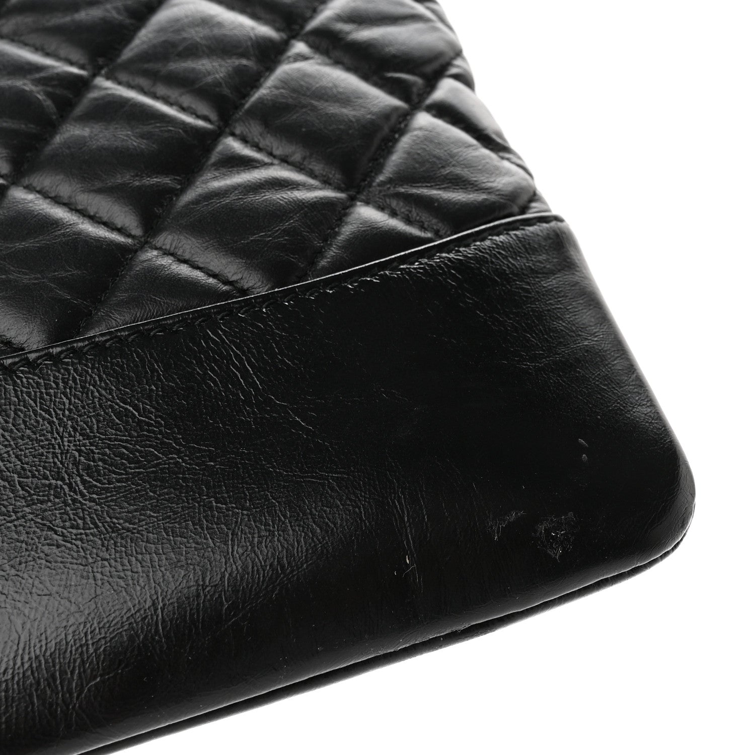 Chanel Aged Calfskin Quilted Medium Gabrielle Cosmetic Case Black 8 of 11