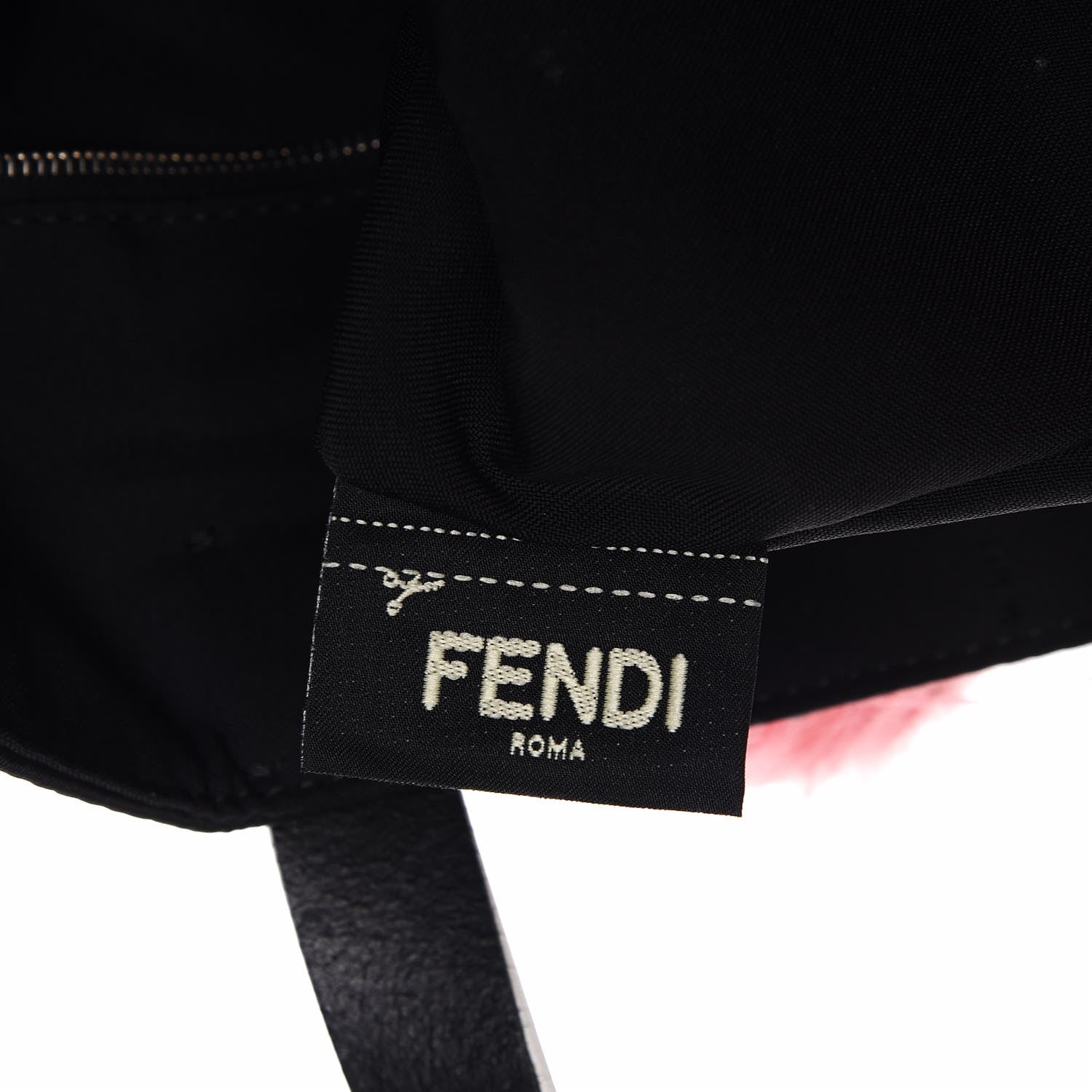 Fendi Tech Twill Calfskin Fox Mink Goat Fur Karlito Tote Black Multicolor 7 of 14