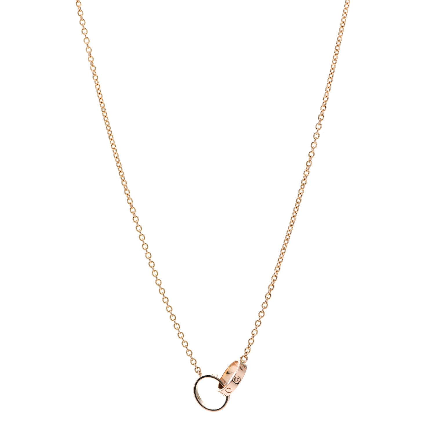 Cartier 18K Pink Gold Interlocking LOVE Necklace 1 of 6