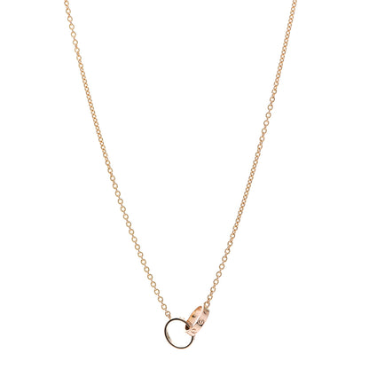 Cartier 18K Pink Gold Interlocking LOVE Necklace 1 of 6