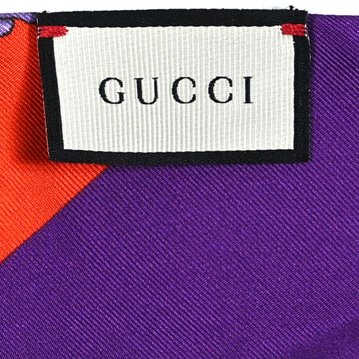 Silk Floral Neck Bow Scarf Orange Purple