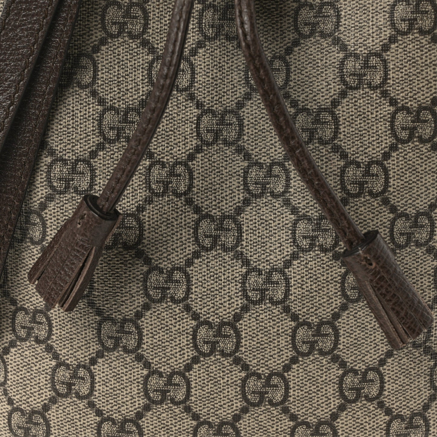 GG Supreme Monogram Web Small Ophidia Bucket Bag Brown