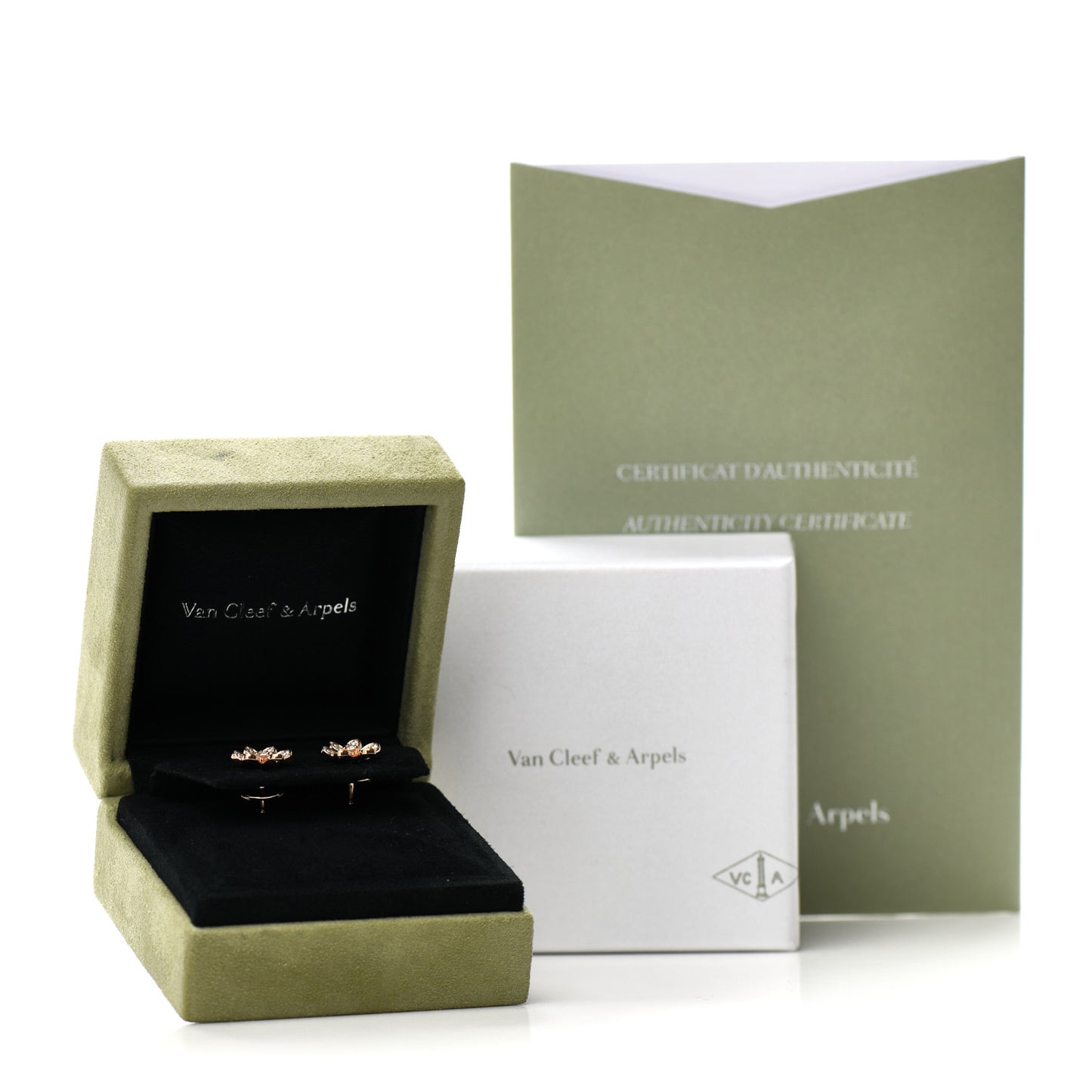 18K Rose Gold Diamond Mini Frivole Pave Earrings