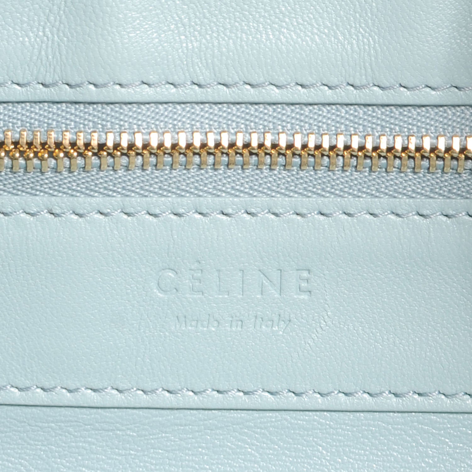 Celine Leather Vertical Bi-Color Cabas Light Blue Black 7 of 8