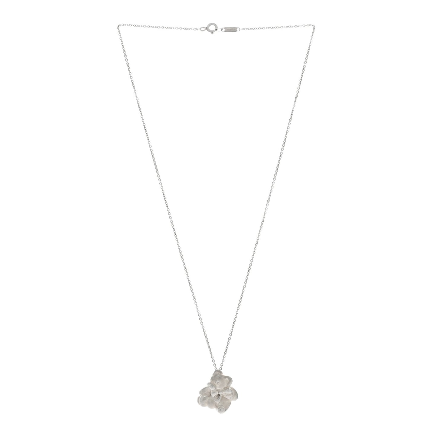 Sterling Silver Teddy Bear Pendant Necklace