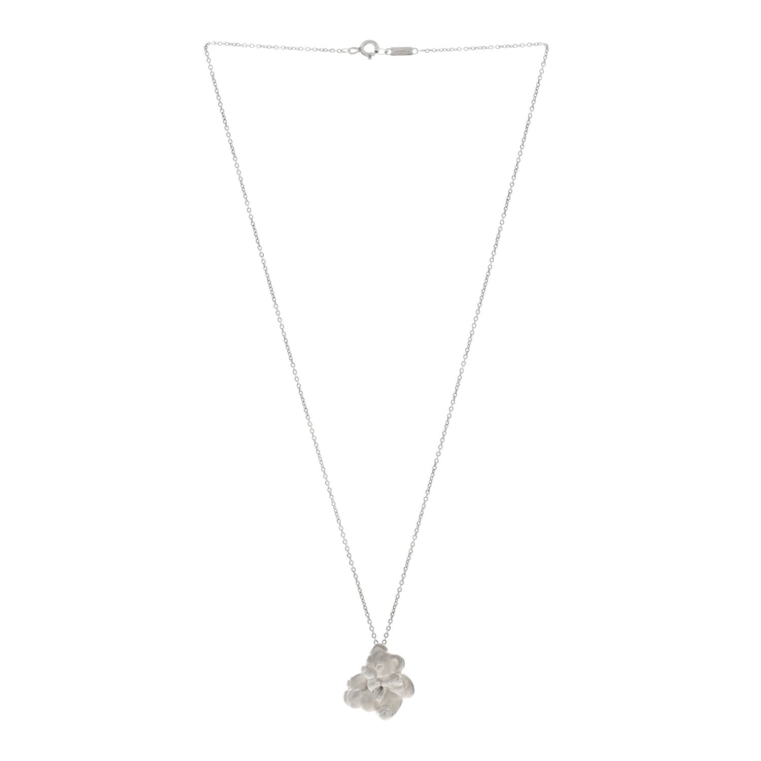 Tiffany Sterling Silver Teddy Bear Pendant Necklace 2 of 4