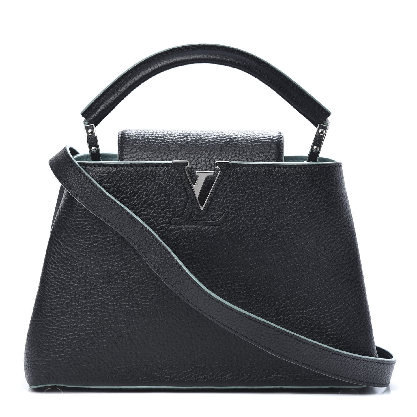 Taurillon Capucines BB Black Turquoise