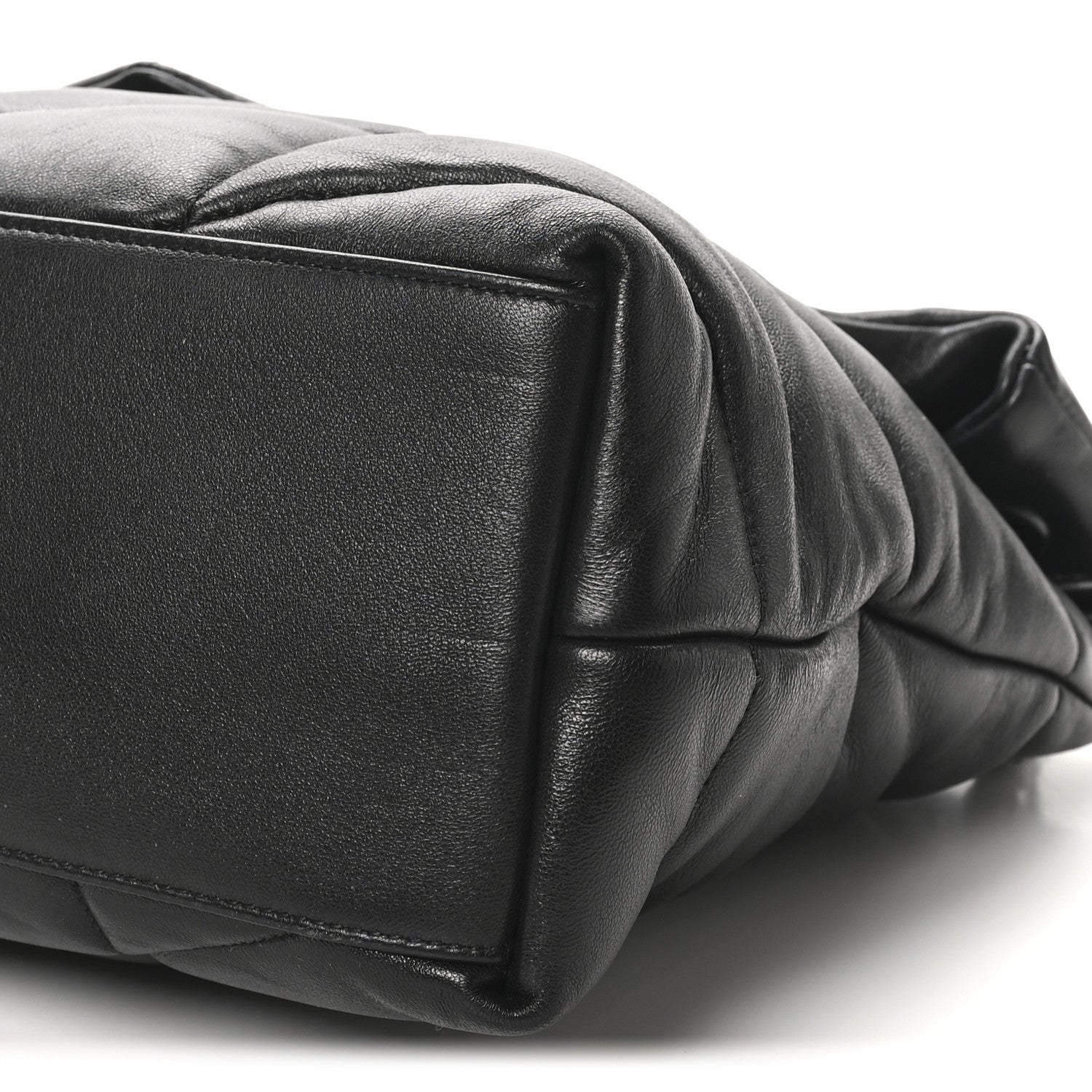Saint Laurent Lambskin Quilted Monogram Monochrome Medium Loulou Puffer Chain Satchel Black 10 of 10