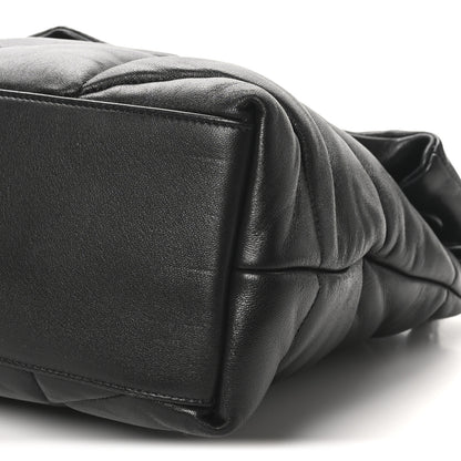 Saint Laurent Lambskin Quilted Monogram Monochrome Medium Loulou Puffer Chain Satchel Black 10 of 10