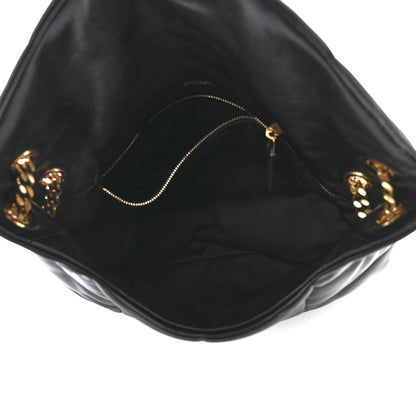 Saint Laurent Lambskin Quilted Medium Loulou Puffer Monogram Chain Satchel Black 5 of 12