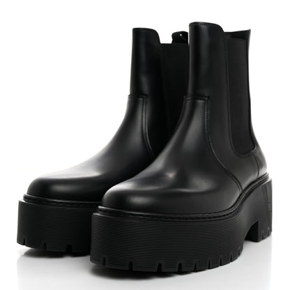 Hermes Calfskin Harrow Ankle Boots 37.5 Black 3 of 9