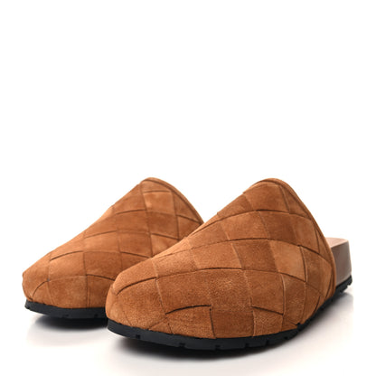 Bottega Veneta Suede Intrecciato Reggie Mules 37 Caramel 3 of 7