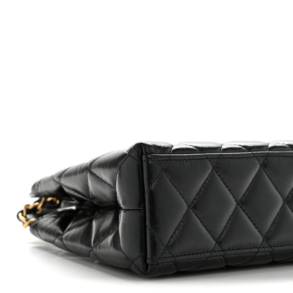 Chanel Shiny Aged Calfskin Quilted Nano Kelly Shopper Black 9 of 12