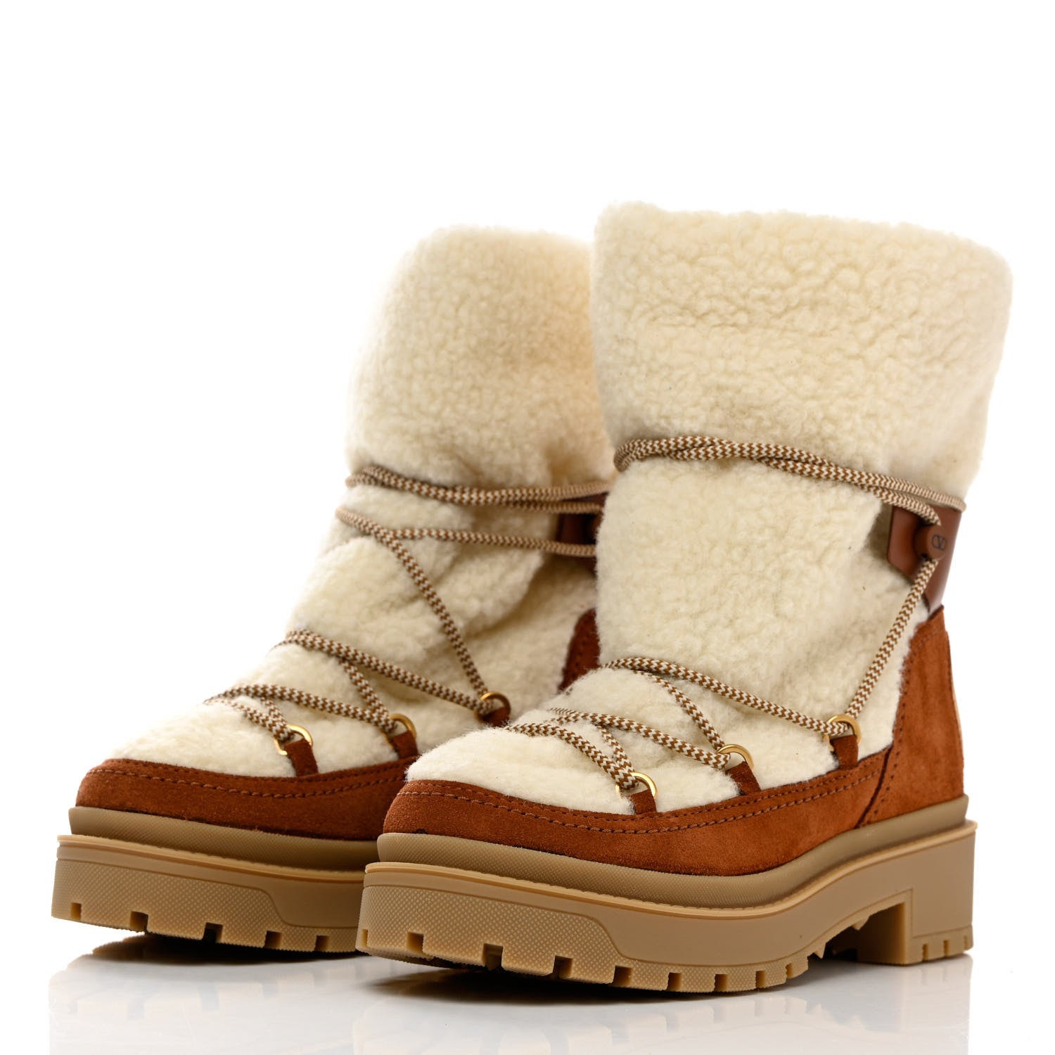Valentino Garavani Suede Shearling Vlogo Trekkgirl 25/40mm Boots 39.5 Selleria 3 of 10