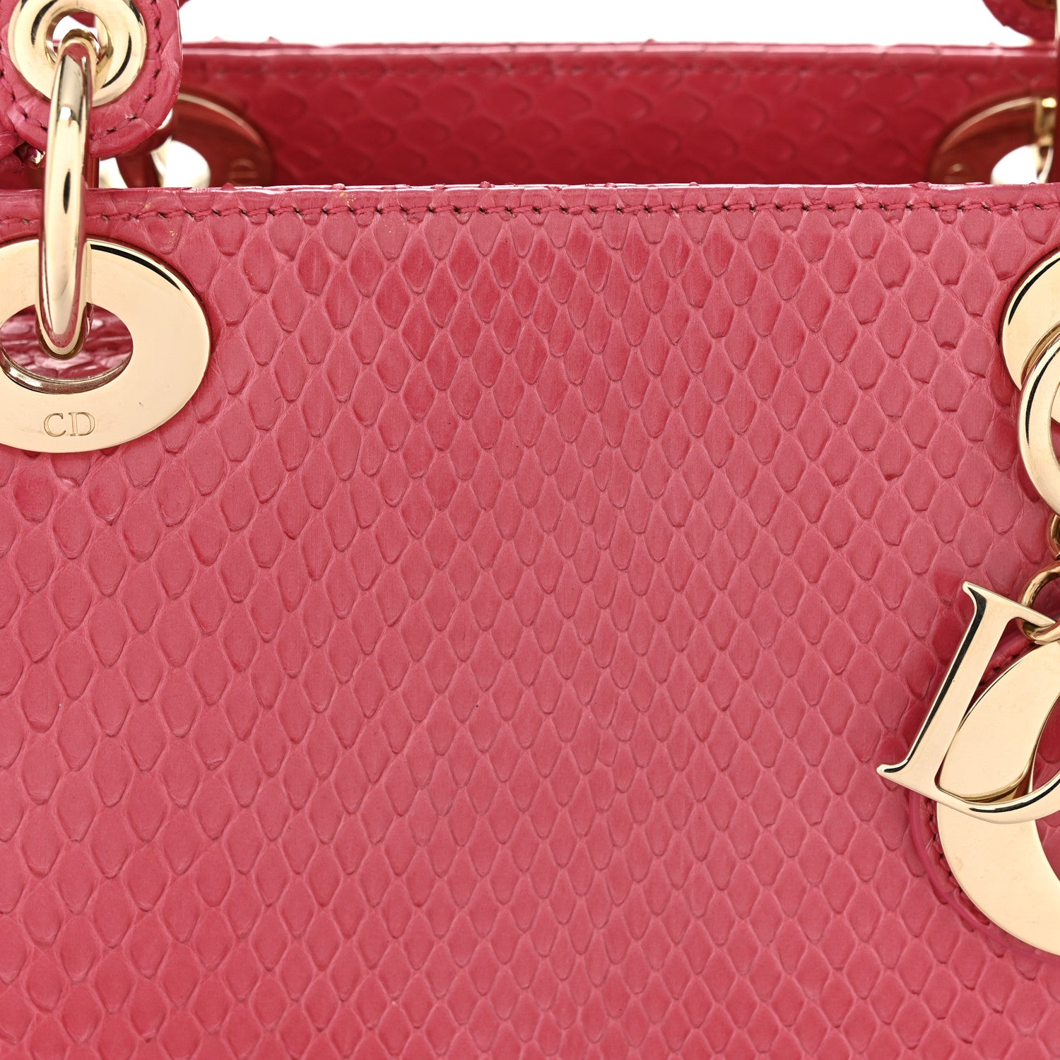 Christian Dior Snakeskin Medium Lady Dior Pink 8 of 11