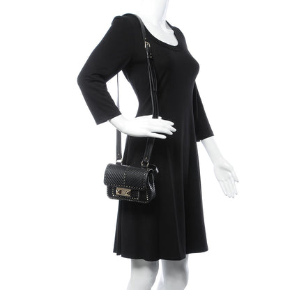 Valentino Garavani Lambskin ZiggyStud Rockstud Convertible Crossbody Belt Bag Black 2 of 8
