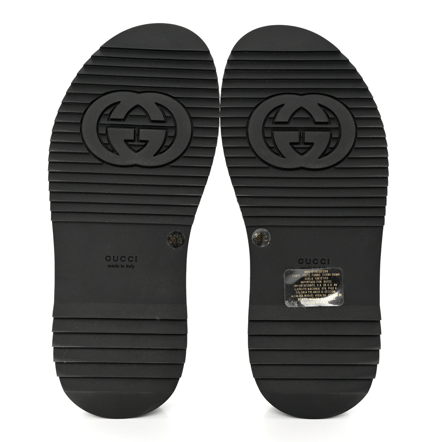 Gucci Jacquard Black Denim GG Monogram Angelina Platform 55mm Slide Sandals 36.5 Black Ivory 5 of 9