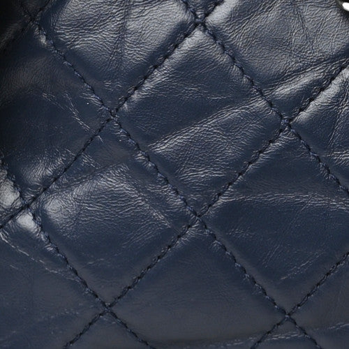 Chanel Aged Calfskin Quilted Large Gabrielle Hobo Navy Black 10 of 10