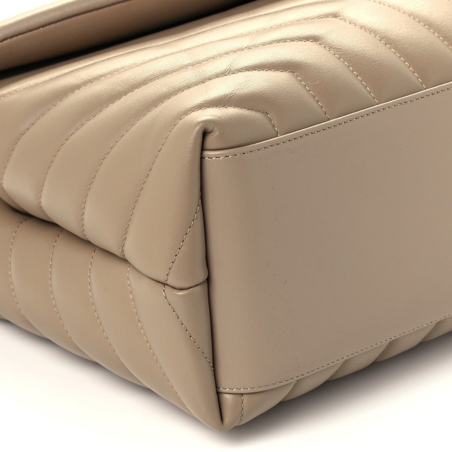 Calfskin Y Quilted Monogram Medium Loulou Chain Satchel Light Natural