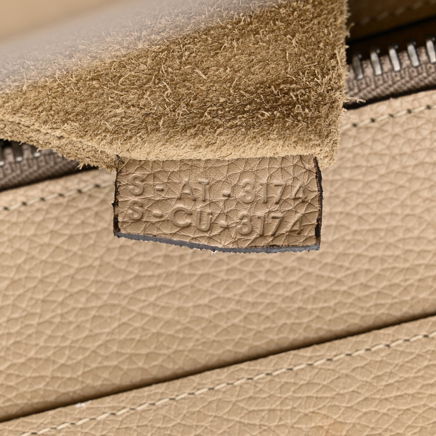 Drummed Calfskin Micro Luggage Dune