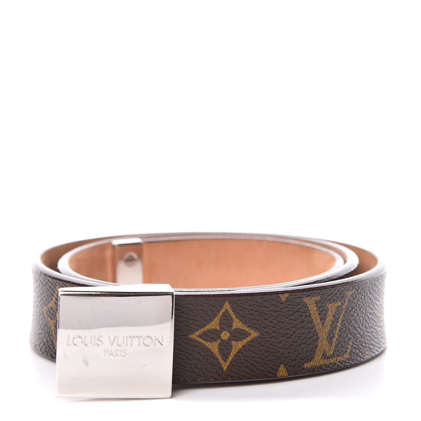 Monogram Ceinture Belt Silver Buckle 80 32