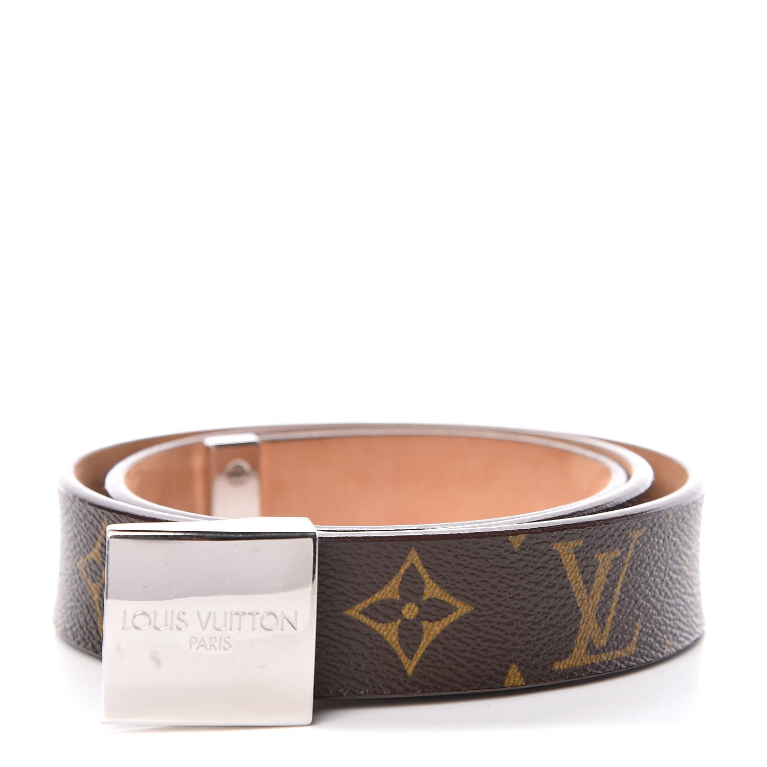 Louis Vuitton Monogram Ceinture Belt Silver Buckle 80 32 1 of 9
